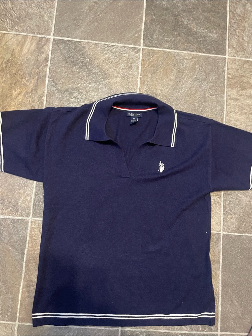 U.S. Polo Assn. Navy Polo with White Trim
